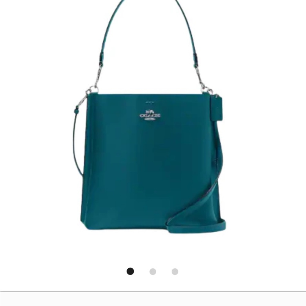 Coach Blue Leather Shoulder Bag with Versatile Straps